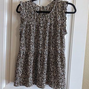 Maurcies flowy leopard print shirt size large